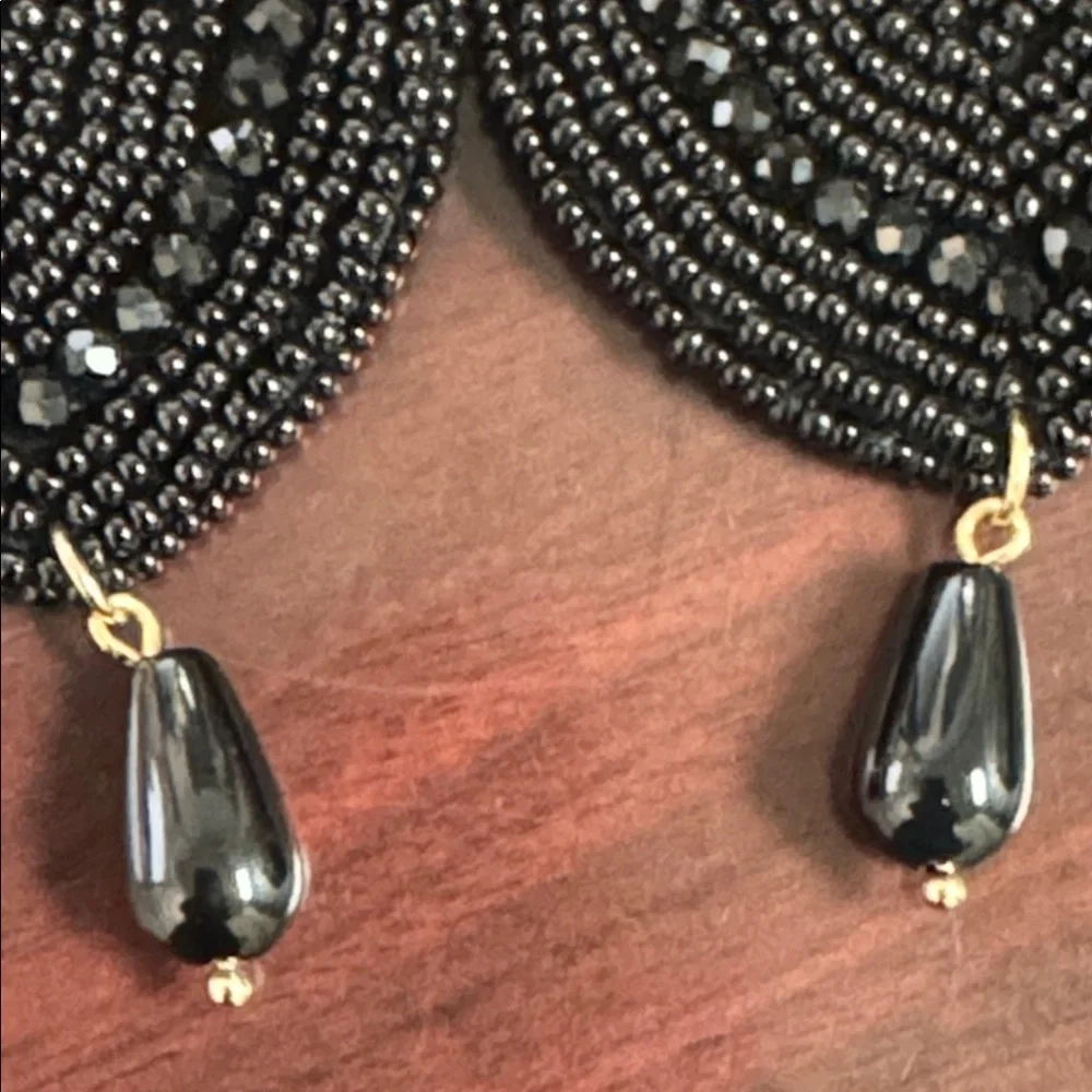 Chico’s Beaded Heart & Eye Dangle Earrings